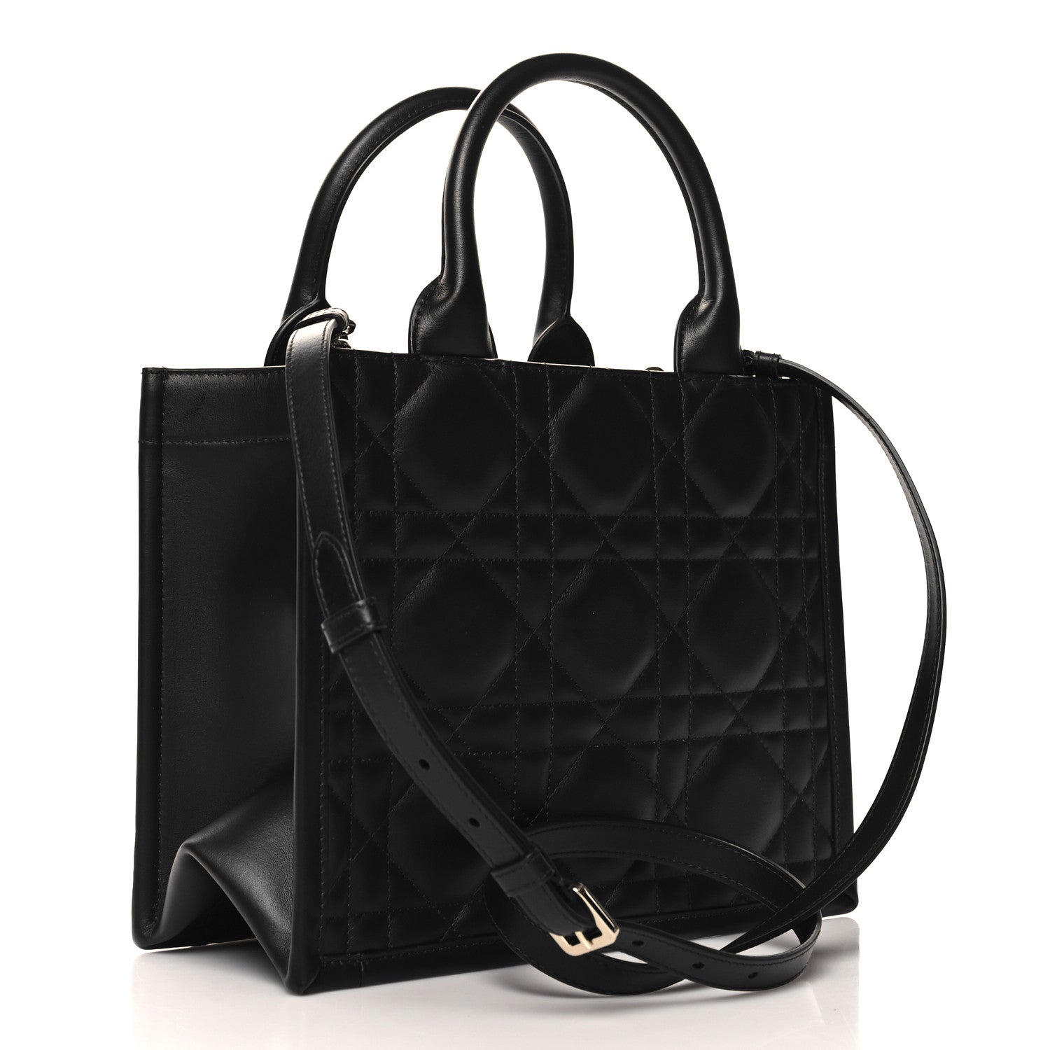 Christian Dior Calfskin Macro Cannage Small Book Tote Black 3 of 10