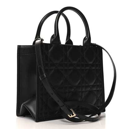 Christian Dior Calfskin Macro Cannage Small Book Tote Black 3 of 10
