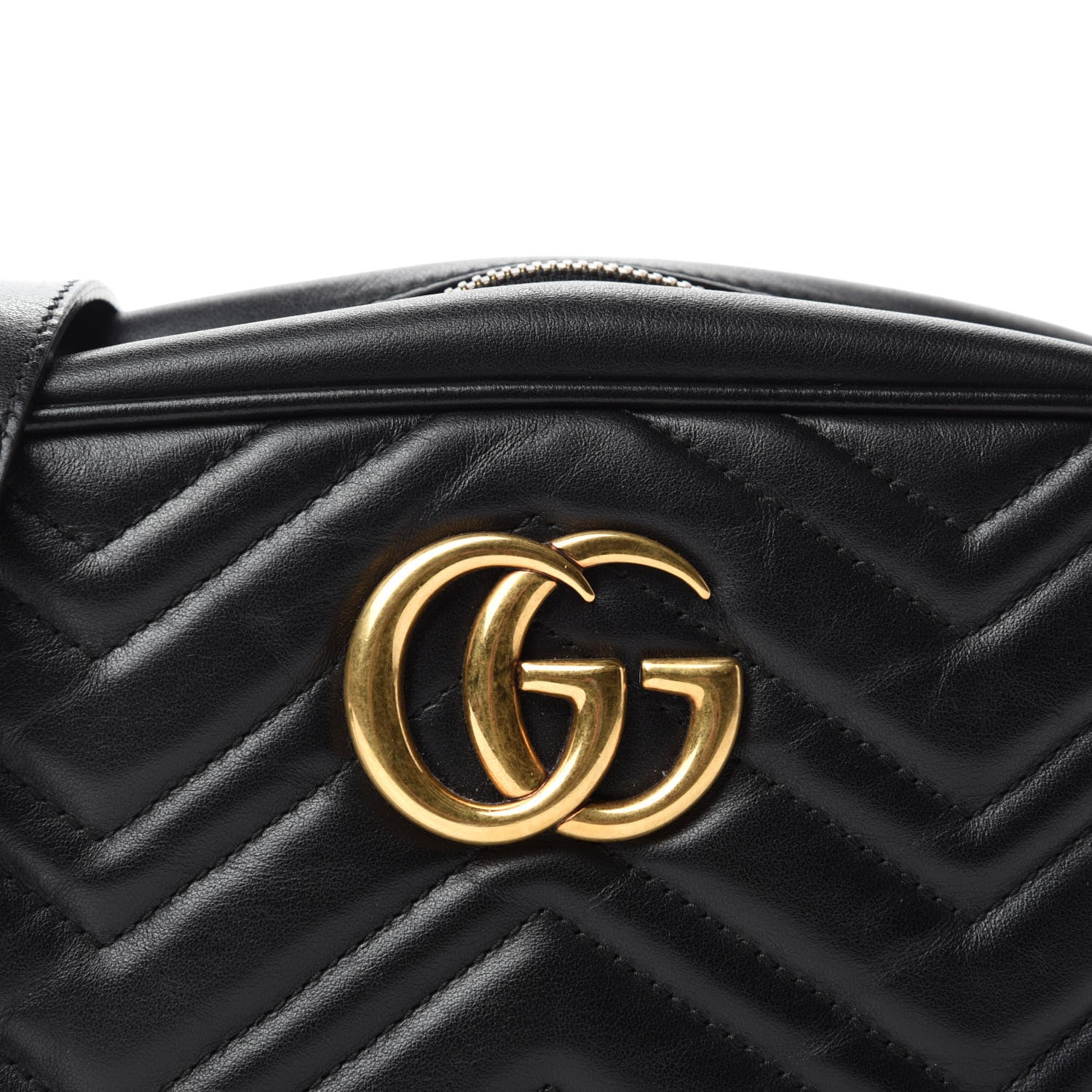 Gucci Calfskin Matelasse Small GG Marmont Chain Shoulder Bag Black 12 of 12