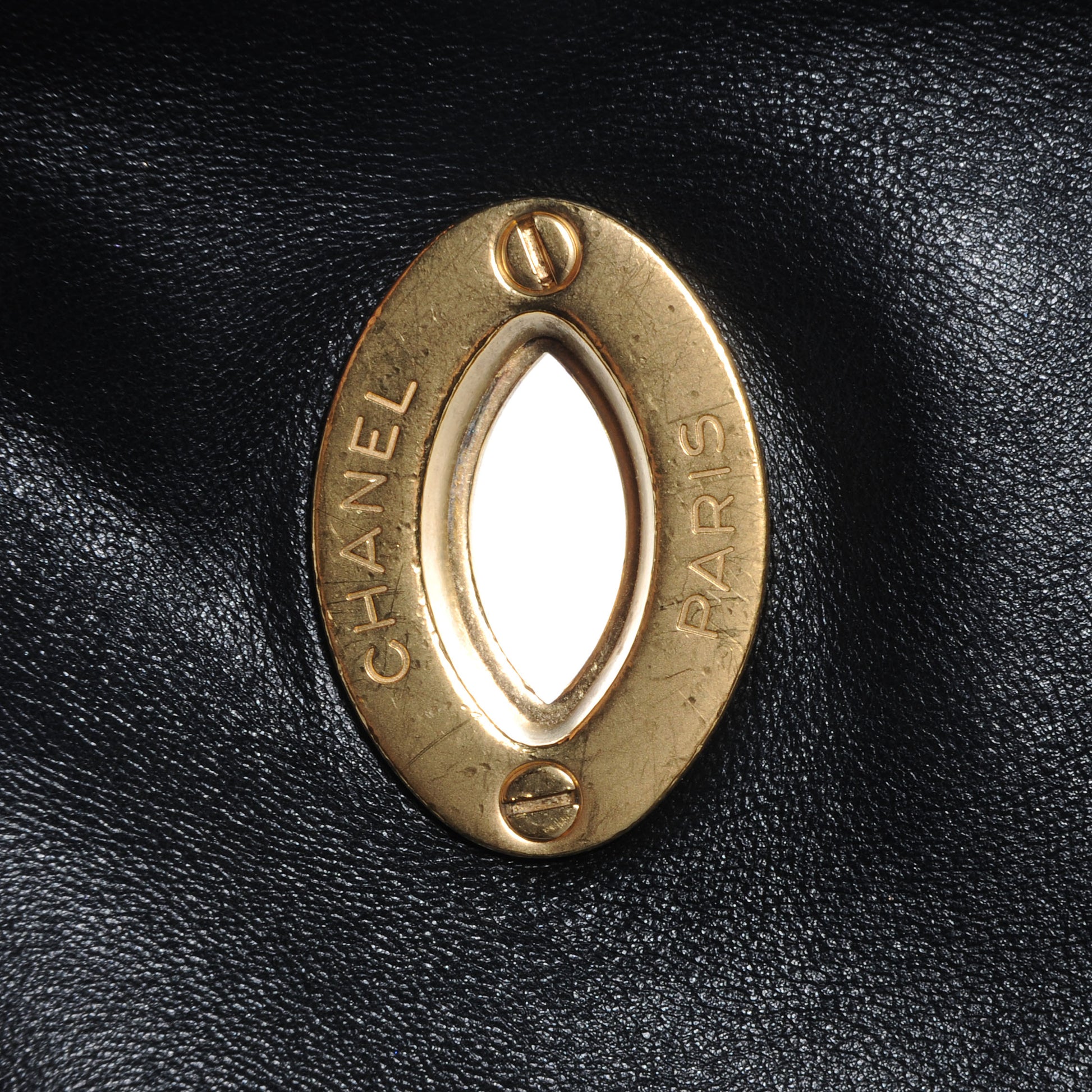 Chanel Lambskin Olsen Flap Bag Black Beige 8 of 8