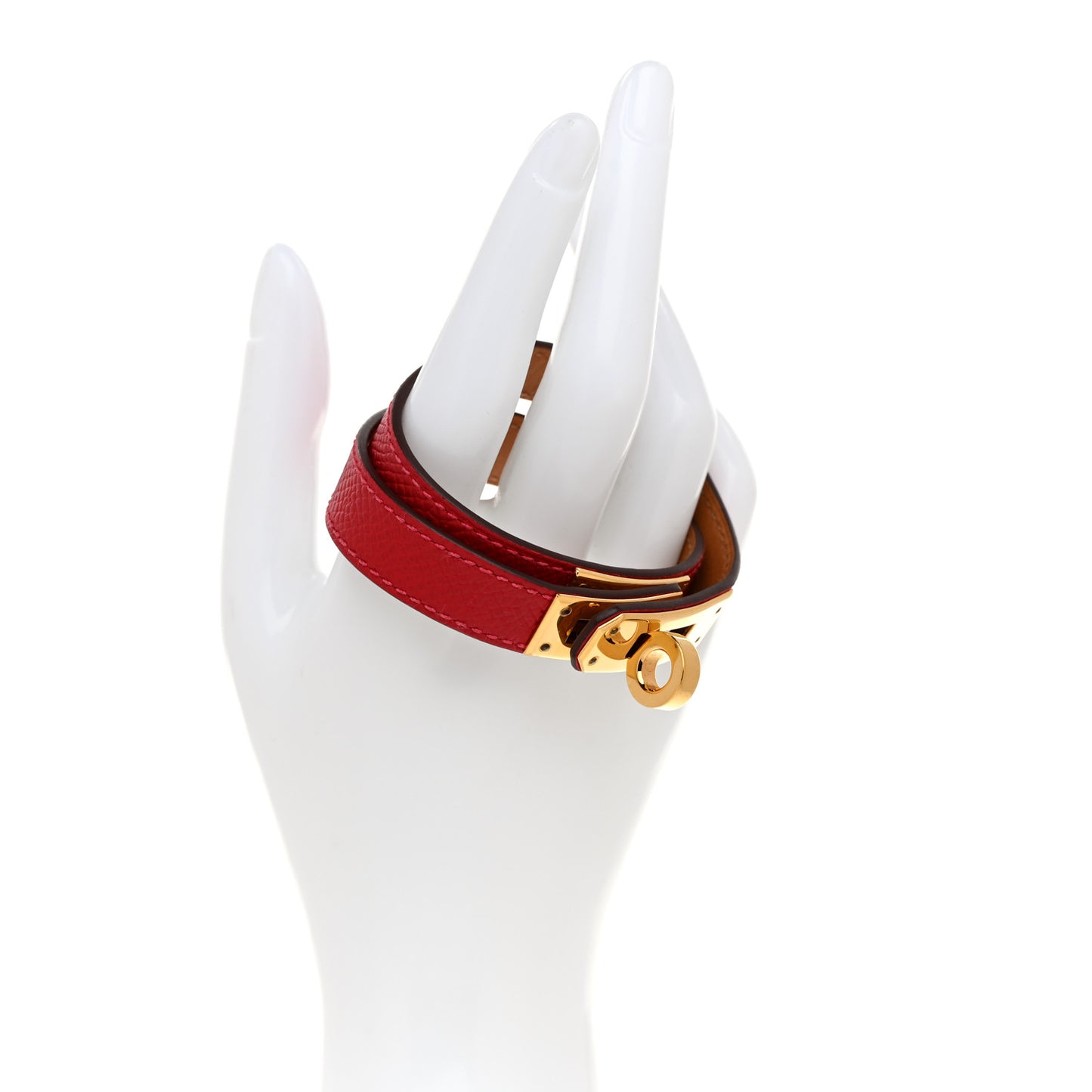 Epsom Kelly Double Tour Bracelet S Rouge Casaque