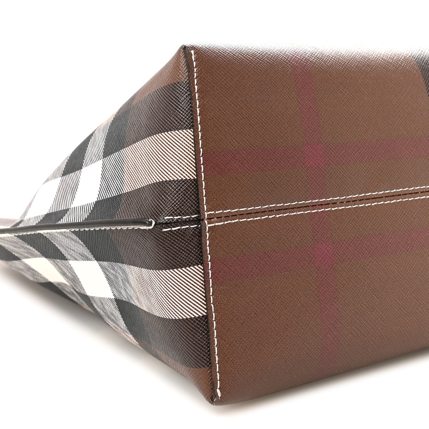 E-Canvas Check Medium Soft TB Tote Dark Birch Brown