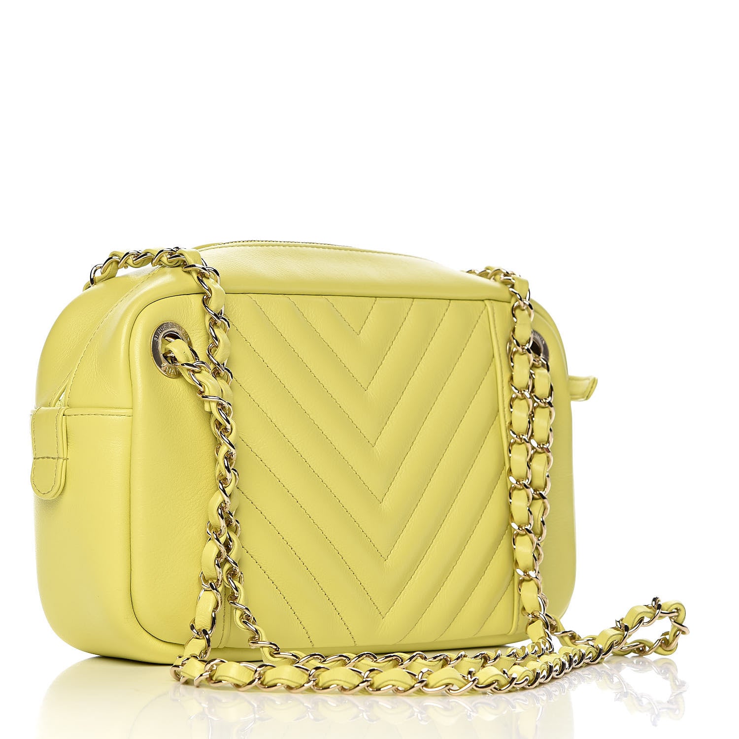 Chanel Calfskin Quilted Daily Chevron Camera Case Light Green 3 of 12