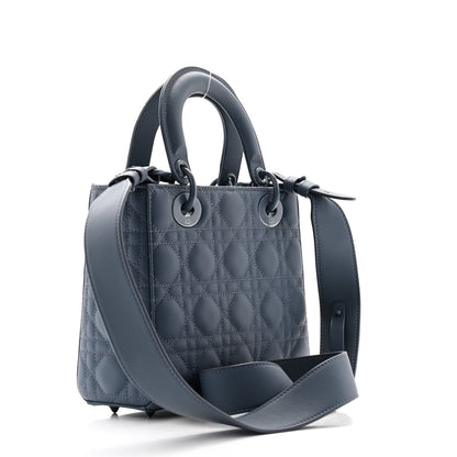Christian Dior Ultra Matte Calfskin Cannage Small My ABCDior Lady Dior Dark Denim Blue 3 of 10