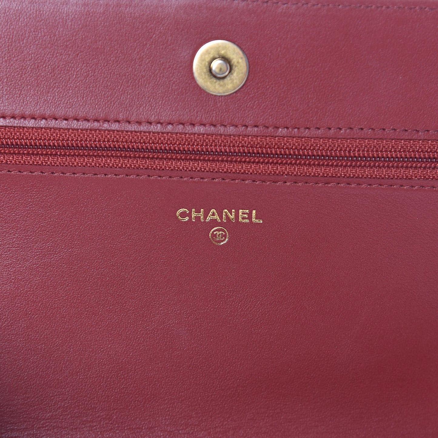 Caviar Quilted Boy Wallet On Chain WOC Burgundy