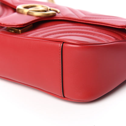 Gucci Calfskin Matelasse Small GG Marmont Shoulder Bag Hibiscus Red 8 of 9