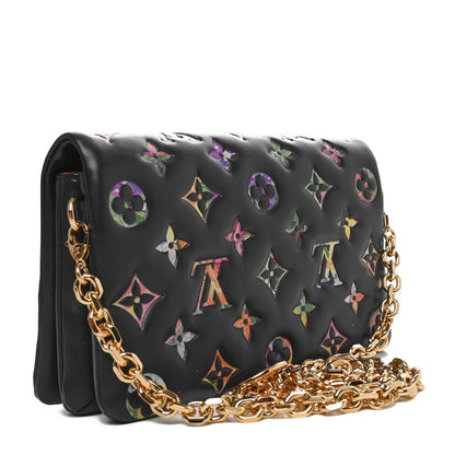Louis Vuitton Lambskin Embossed Monogram LV Garden Pochette Coussin Navy 3 of 9