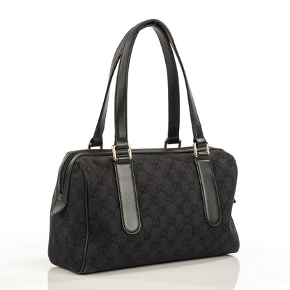 Gucci Denim Monogram Small Duffle Bag Dark Brown 3 of 7
