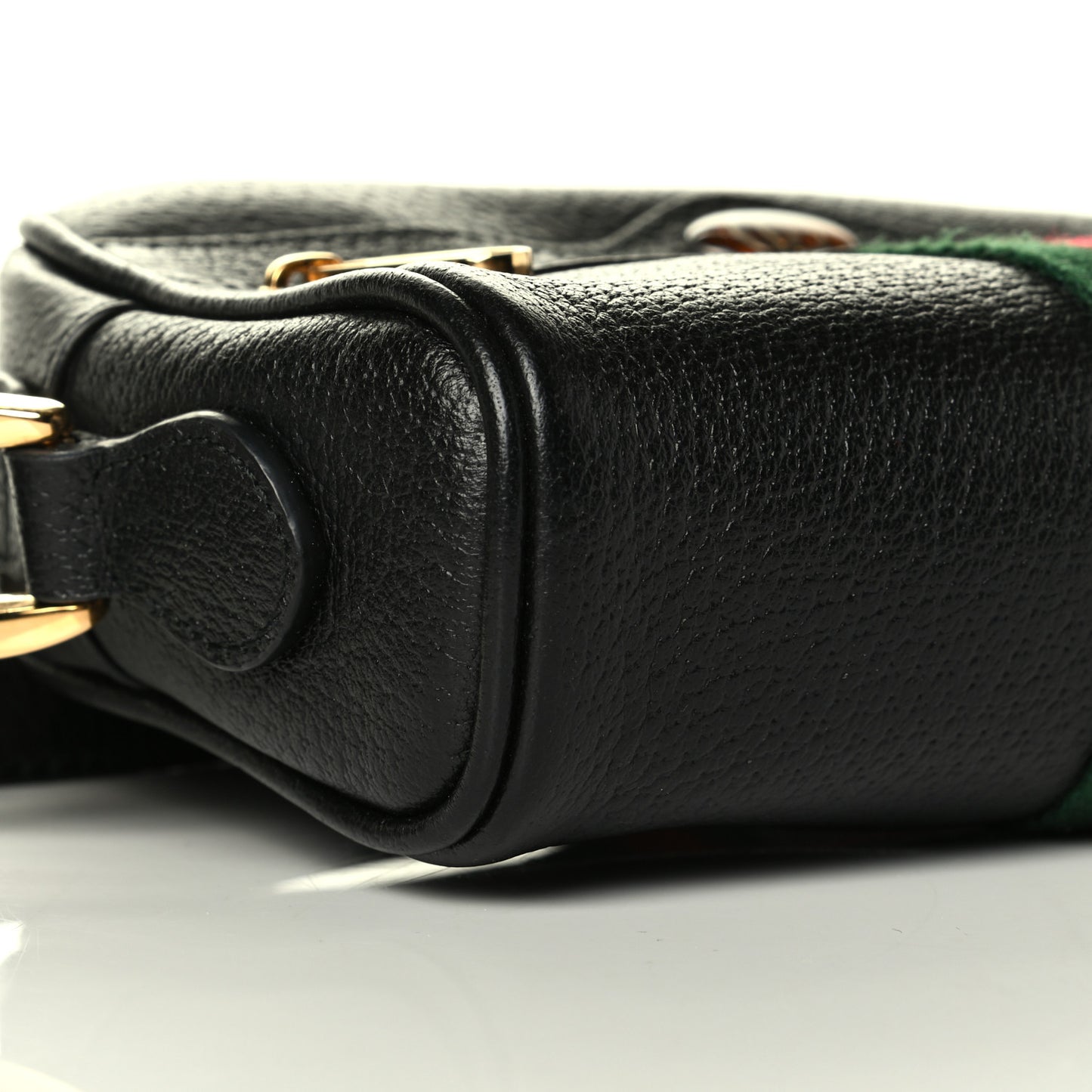 Calfskin Web Mini Ophidia Shoulder Bag Black