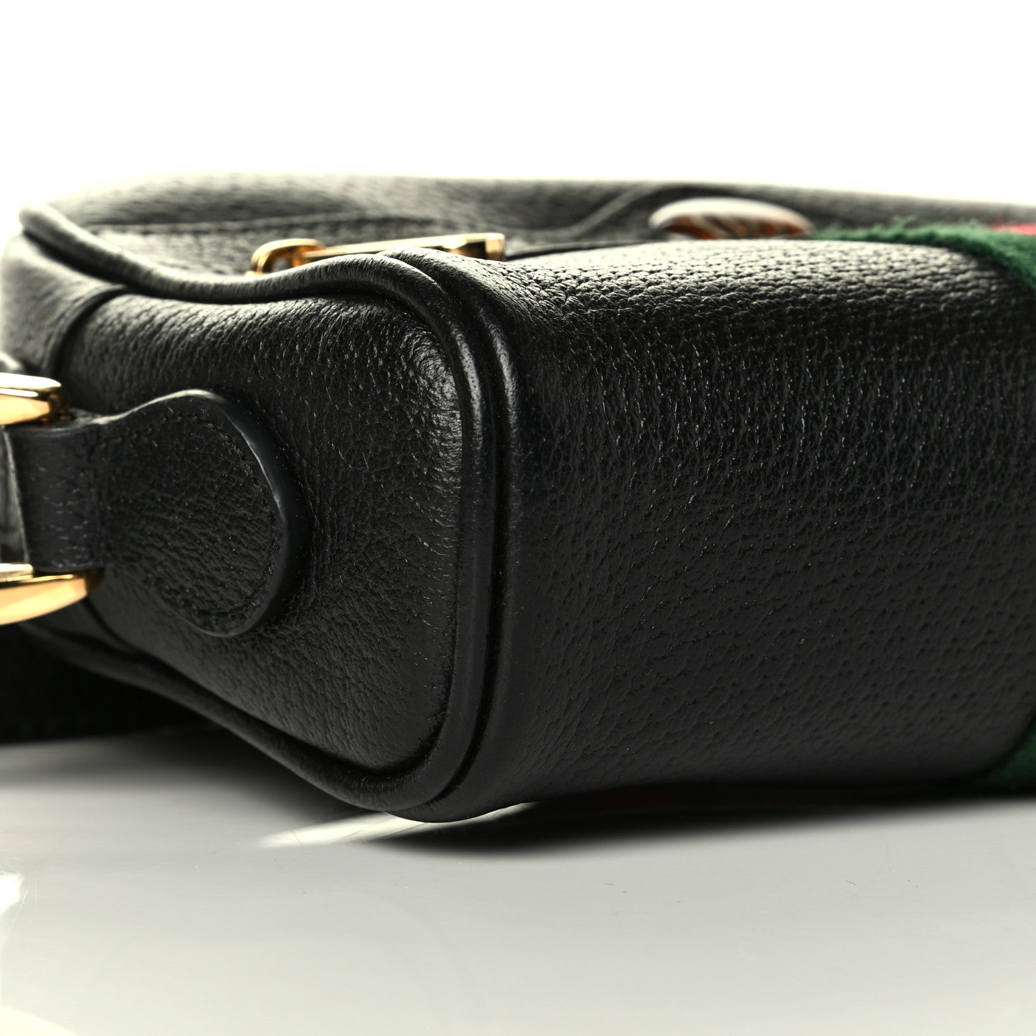 Gucci Calfskin Web Mini Ophidia Shoulder Bag Black 7 of 8