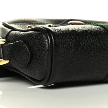 Gucci Calfskin Web Mini Ophidia Shoulder Bag Black 7 of 8