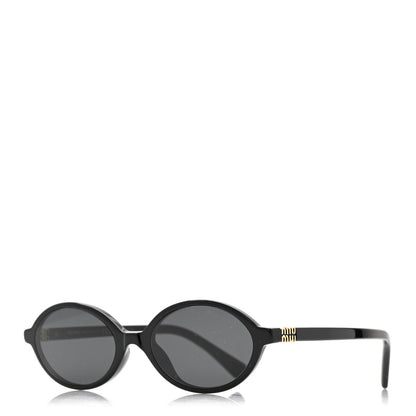 Miu Miu Acetate Oval Regard Sunglasses SMU04Z Black 1 of 10