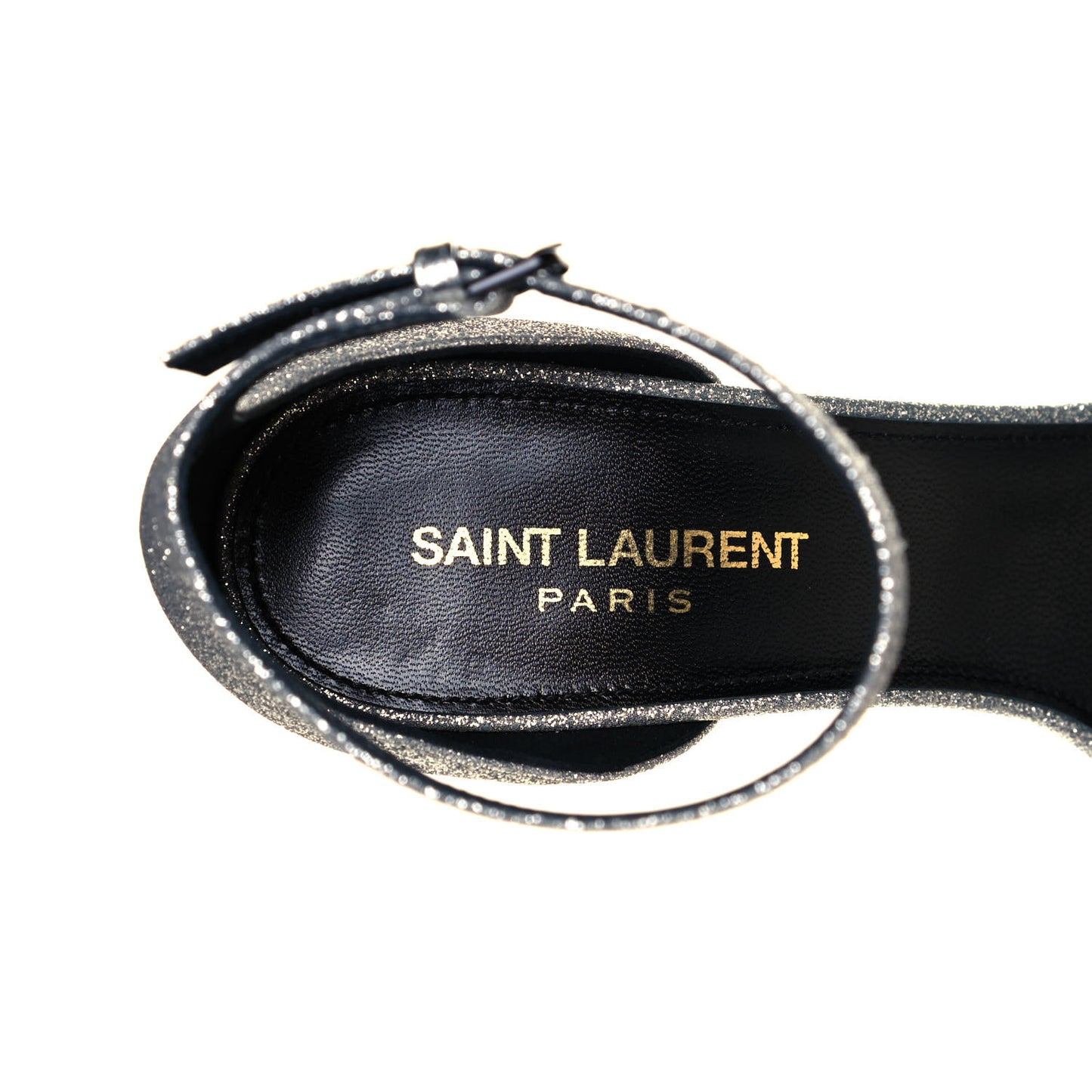 Glitter Amber 105 Ankle Strap Sandals 38.5 Silver