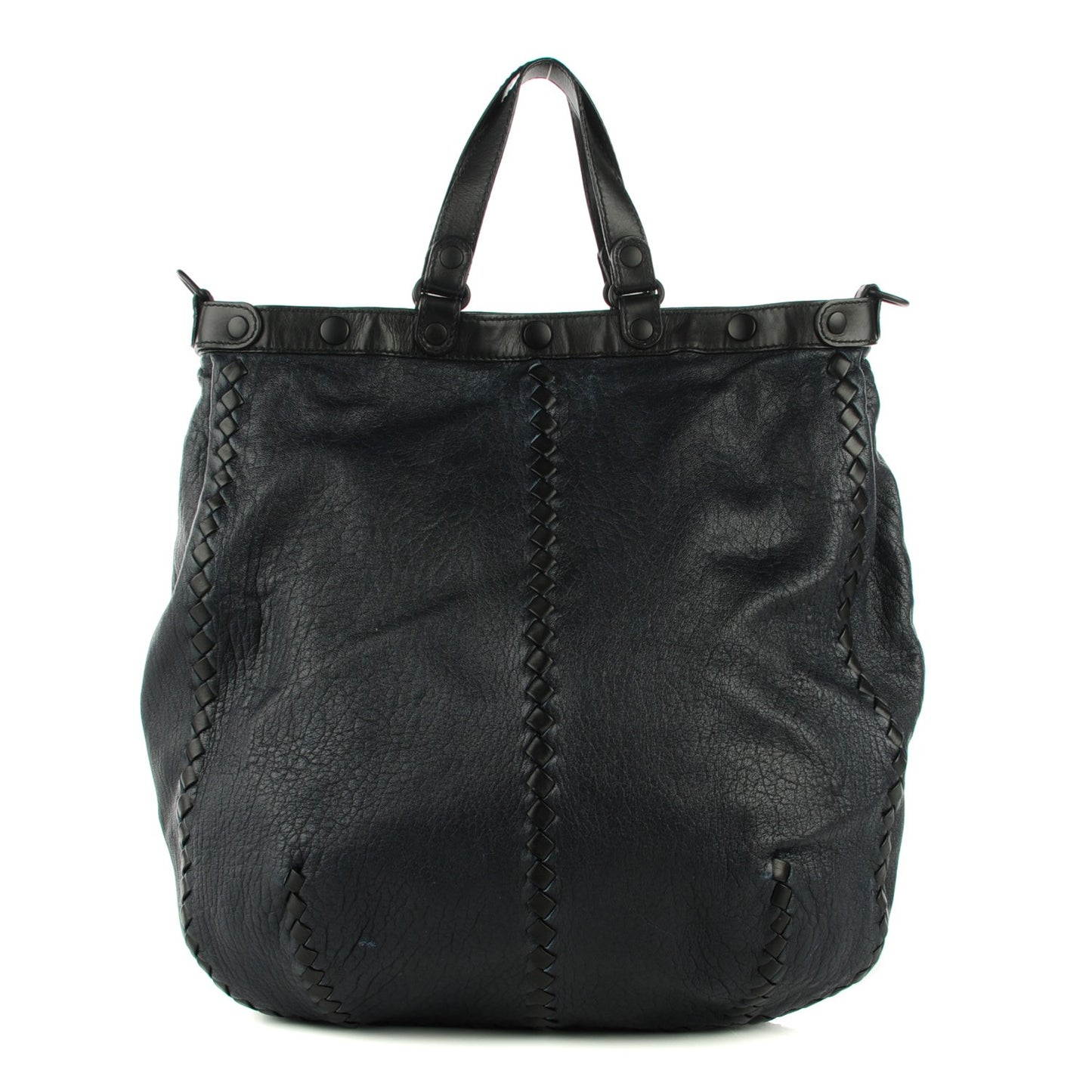 Lambskin Intrecciato Tote Celeste