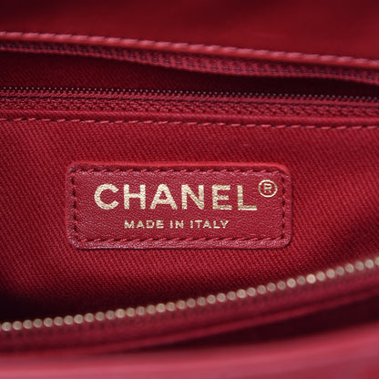 Chanel Calfskin Chevron Quilted Small Coco Handle Flap Red 6 of 10