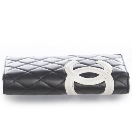 Chanel Calfskin Quilted Cambon Quilted Wallet Black White 5 of 11