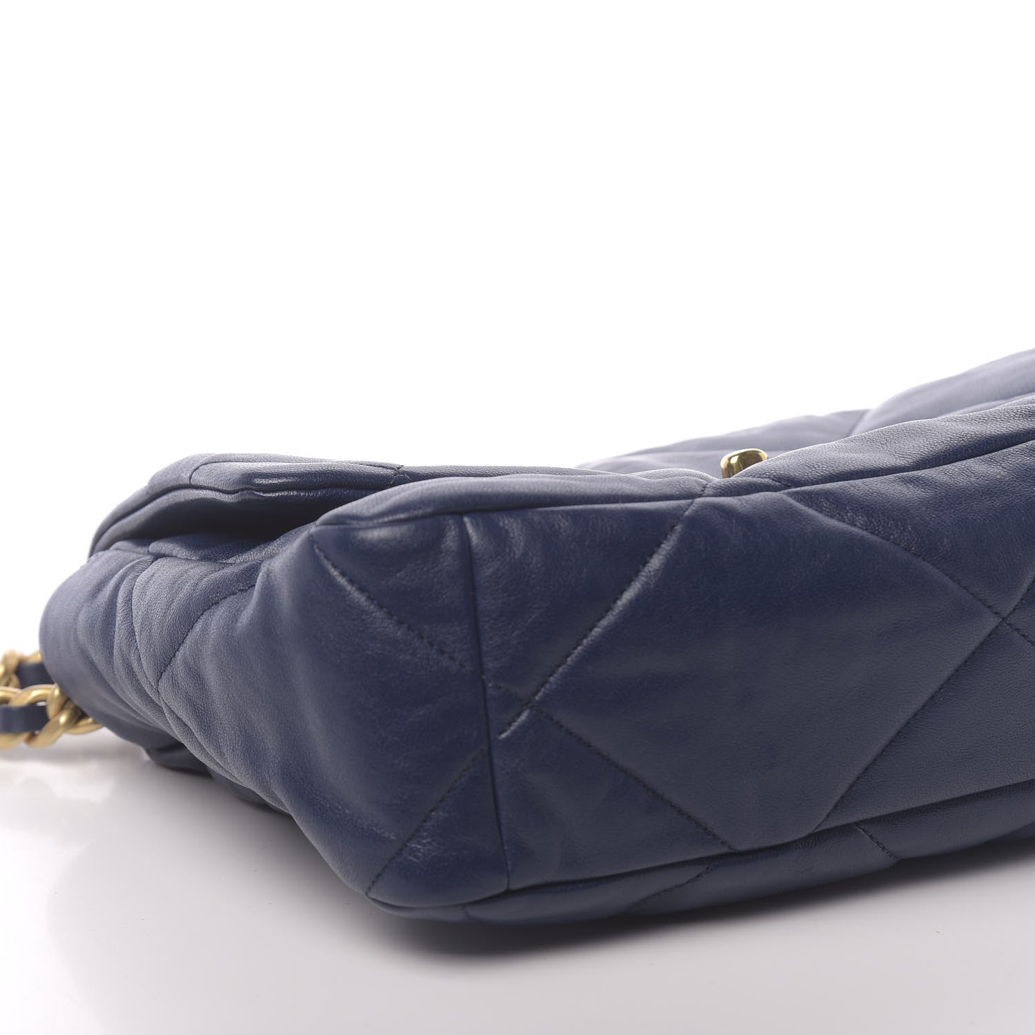 Chanel Goatskin Quilted Medium 19 Flap Dark Blue 8 of 15
