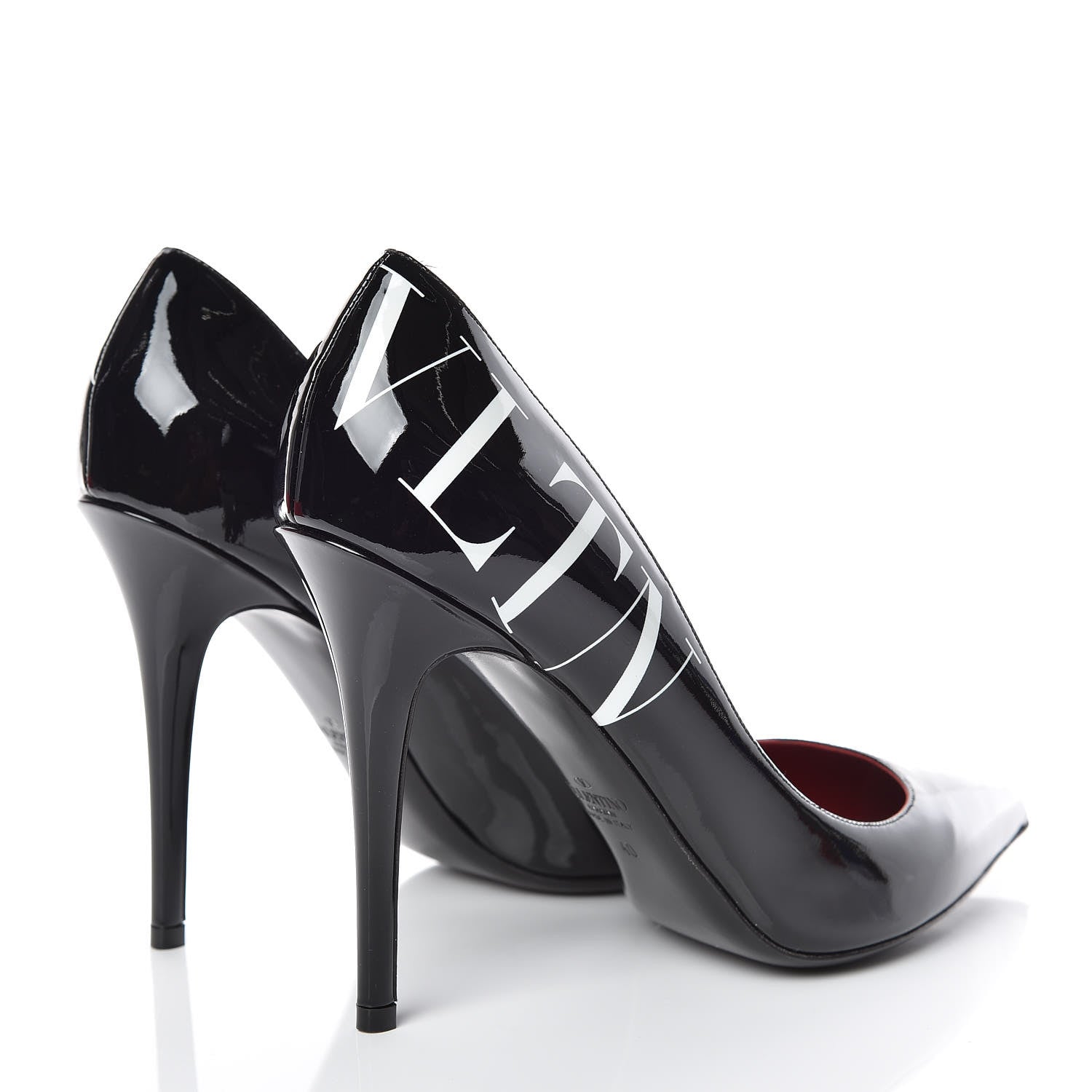 Valentino Garavani Patent VLTN 105mm Pumps 40 Black White 4 of 10