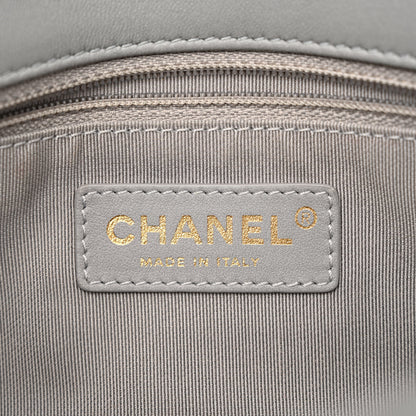Chanel Lambskin Chevron Quilted Chain Around Mini Rectangular Flap Grey 6 of 10