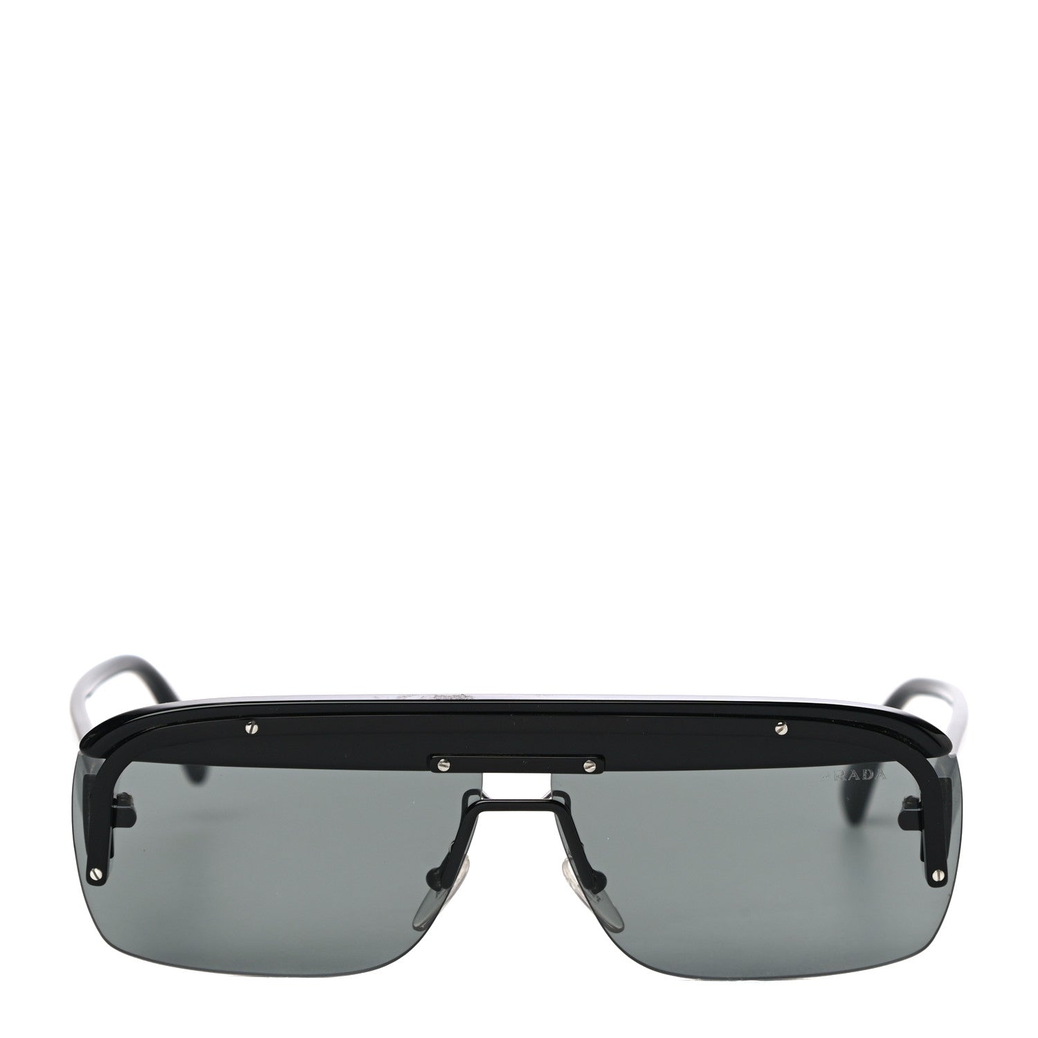 Prada Rectangular Sunglasses SPR 15U Black 4 of 7