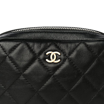 Chanel Lambskin Quilted Small Curvy Pouch Cosmetic Case Black 7 of 13