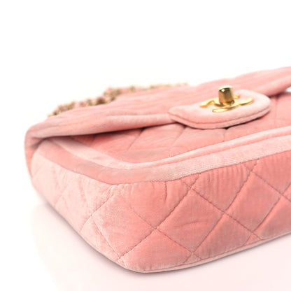Chanel Velour Quilted Mini Double Frame Flap Rose 9 of 11