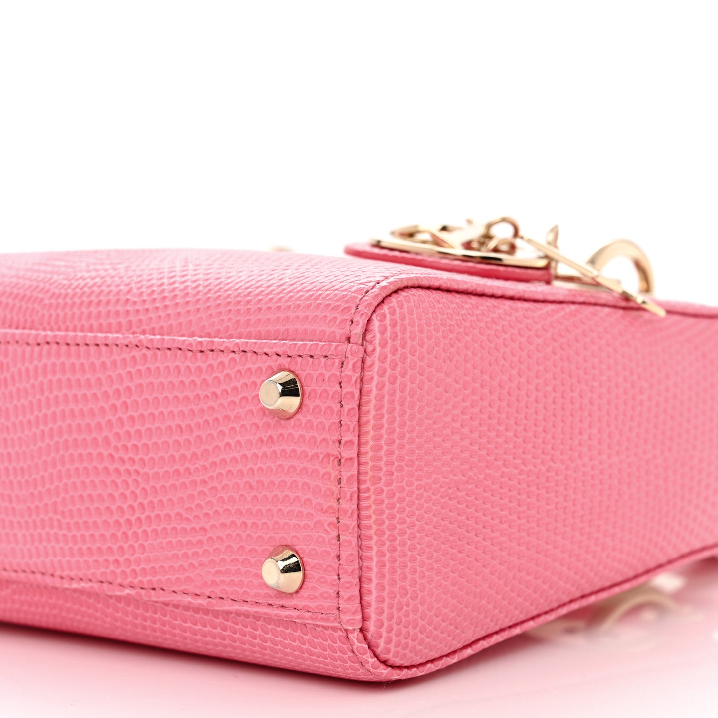 Lizard Mini Lady Dior Pink