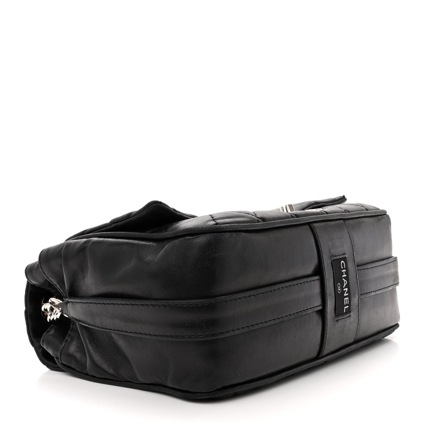 Lambskin Quilted Jumbo Icons Secret Label Flap Black