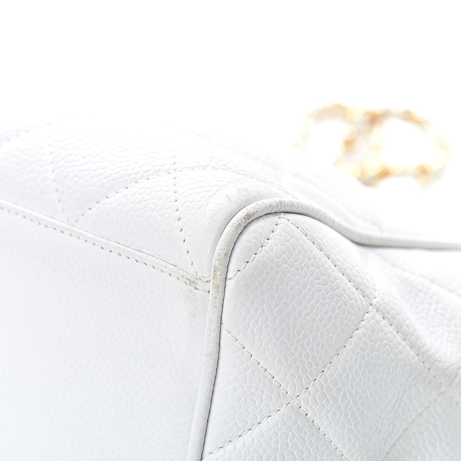Chanel Caviar Quilted Shoulder Bag White 11 of 17