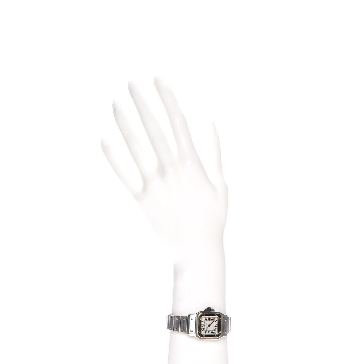 Stainless Steel 18K Yellow Gold 24mm Santos De Cartier Galbee Quartz Watch