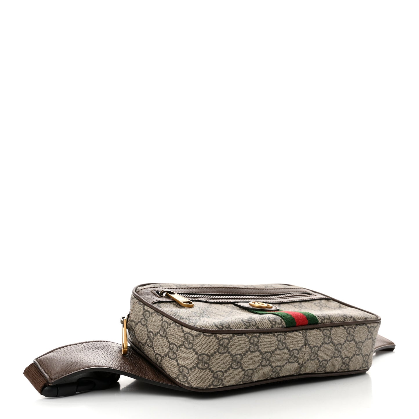 Soft GG Supreme Monogram Medium Ophidia Belt Bag Dark Brown