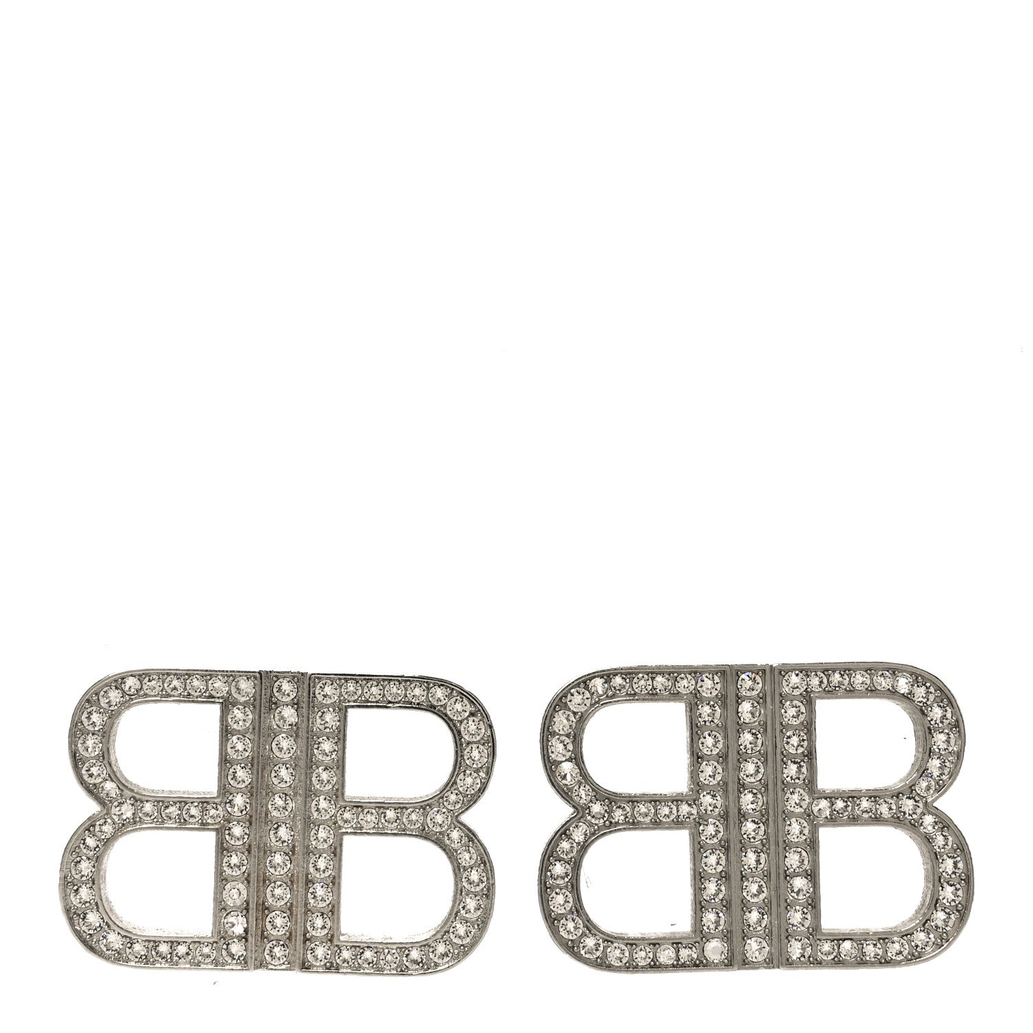 Balenciaga Crystal BB 2.0 Drop Earrings Silver 1 of 4