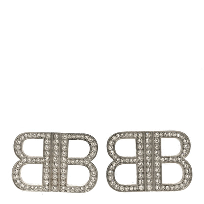 Balenciaga Crystal BB 2.0 Drop Earrings Silver 1 of 4