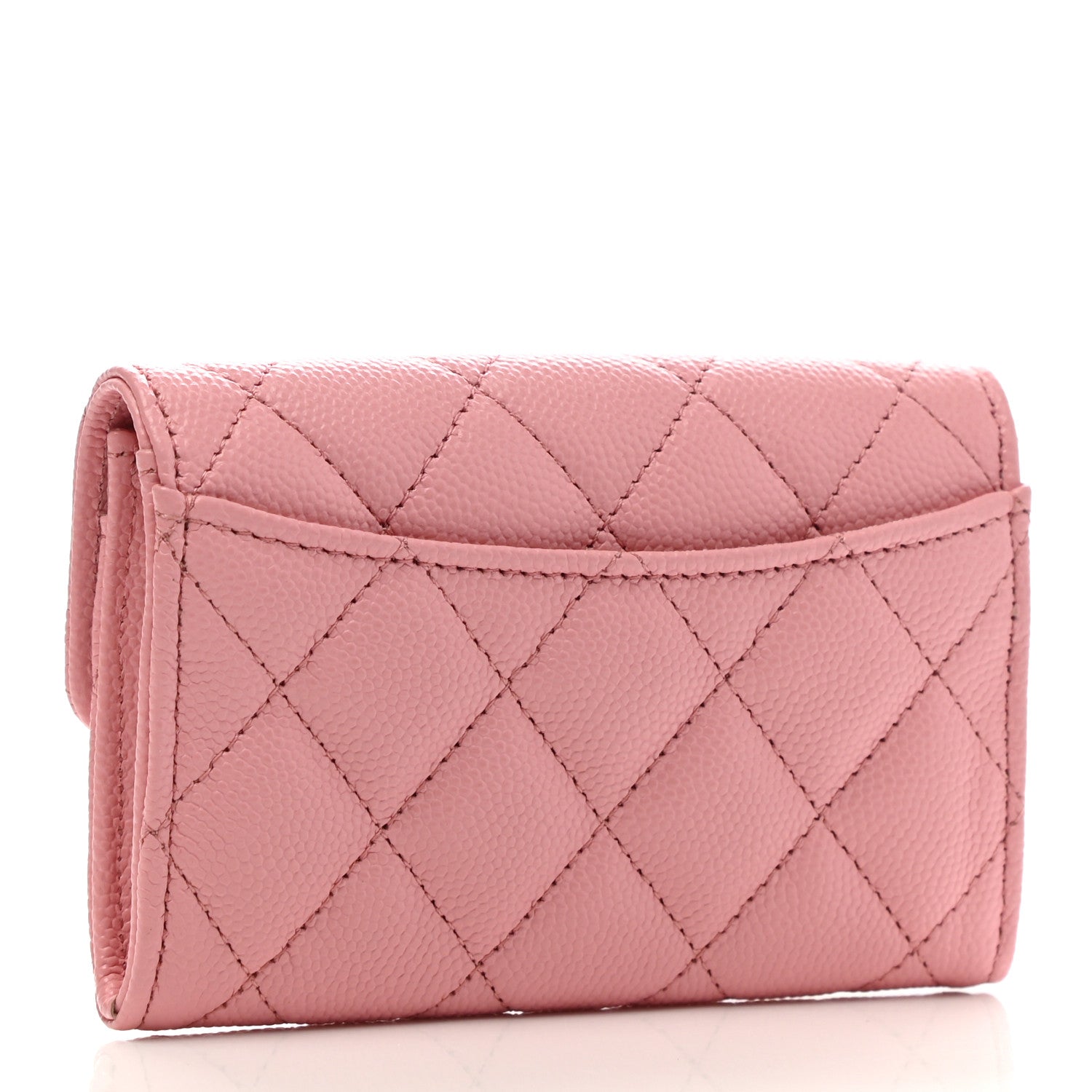 Chanel Caviar Quilted Flap Card Holder Wallet Light Pink 3 of 10