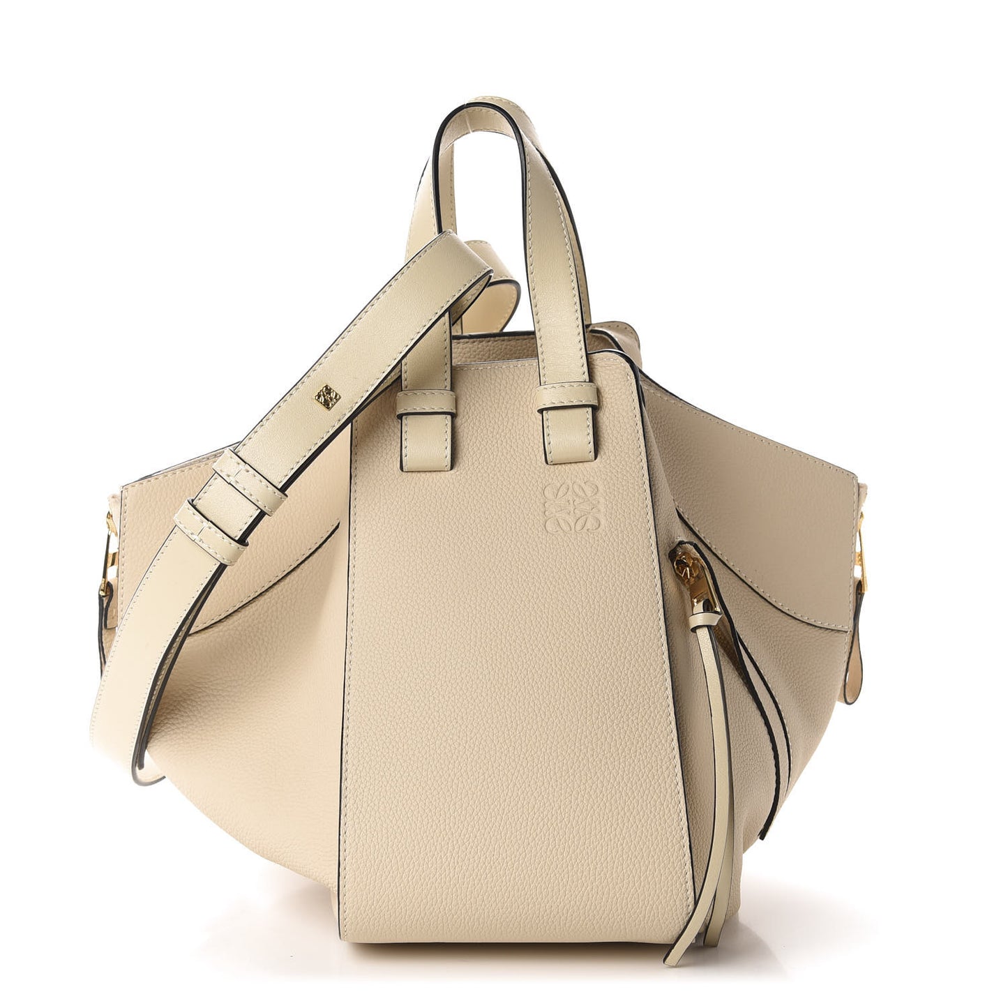 Grained Calfskin Small Hammock Shoulder Bag Neutral