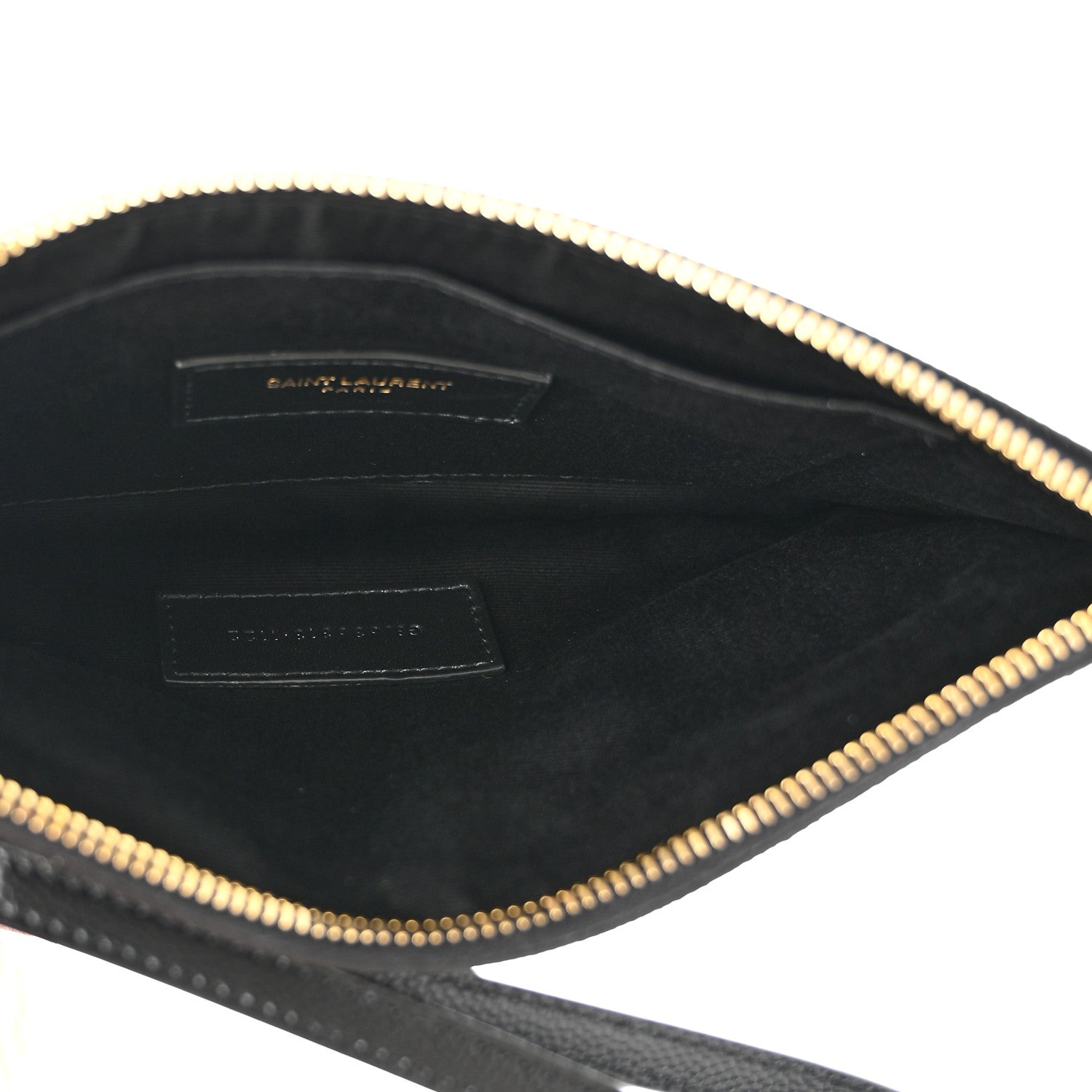 Saint Laurent Grain De Poudre Chevron Monogram Large Bill Pouch Black 5 of 9