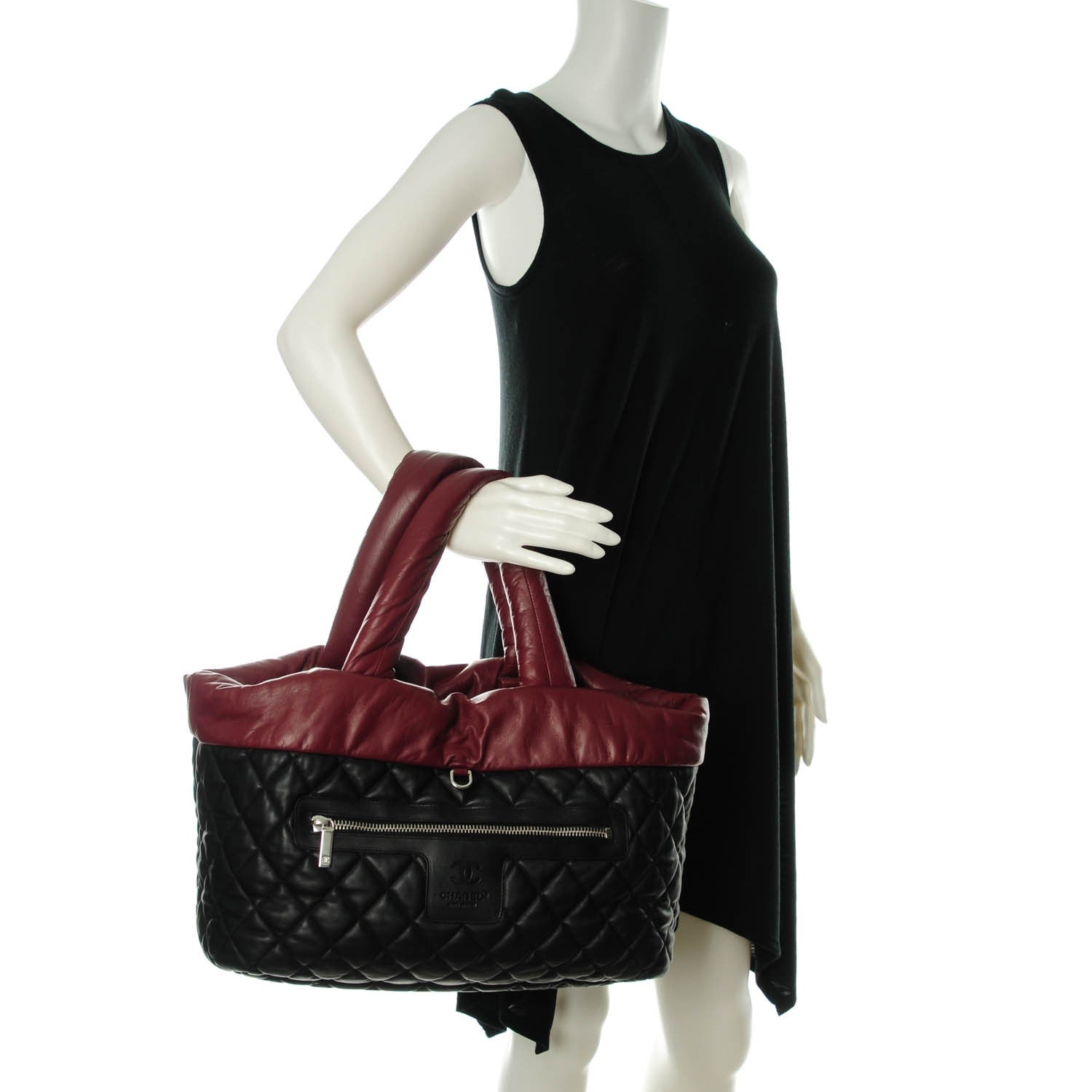 Chanel Lambskin Quilted Medium Coco Cocoon Reversible Tote Black 2 of 8