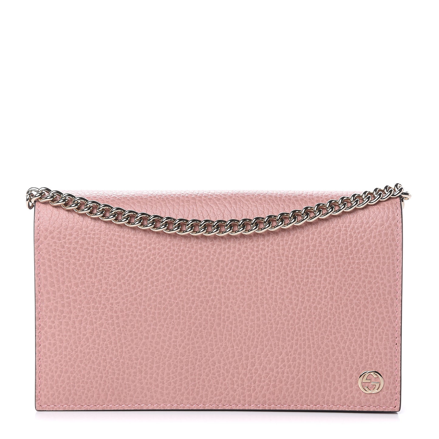 Dollar Calfskin Medium Betty Chain Wallet Soft Pink