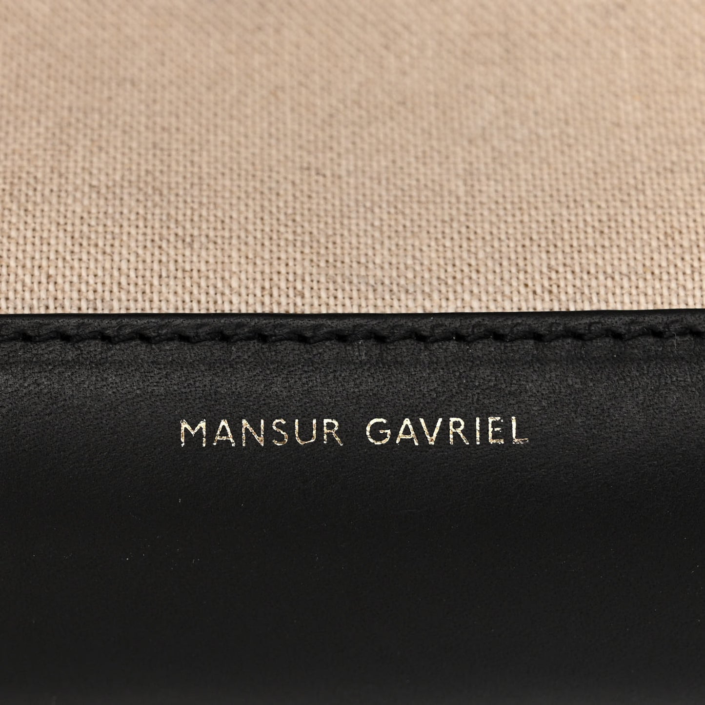 Canvas Calfskin Lady Bag Creme Black