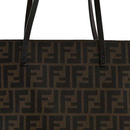 Fendi Zucca Spalmati Medium Roll Tote Tobacco Blue 8 of 13