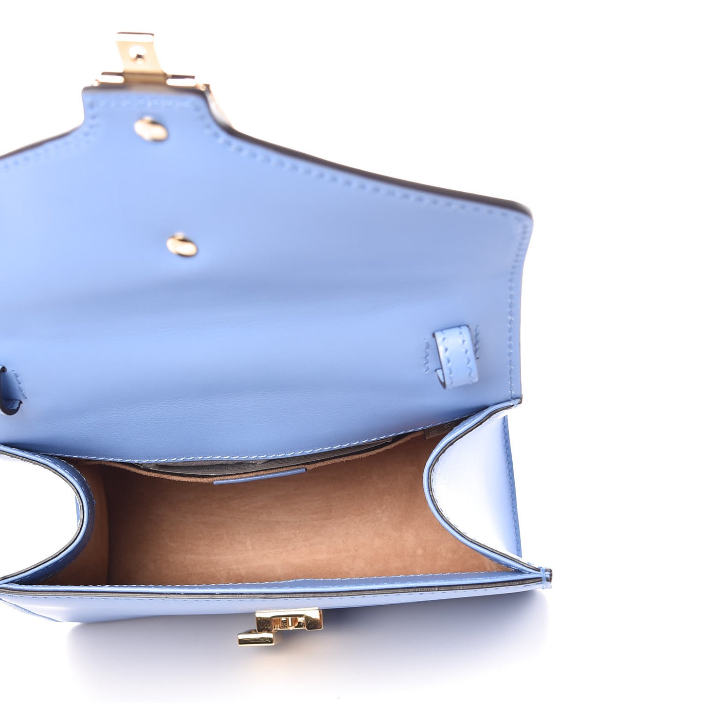 Vitello Fontanella Web Mini Sylvie Top Handle Bag Clear Sky Blue