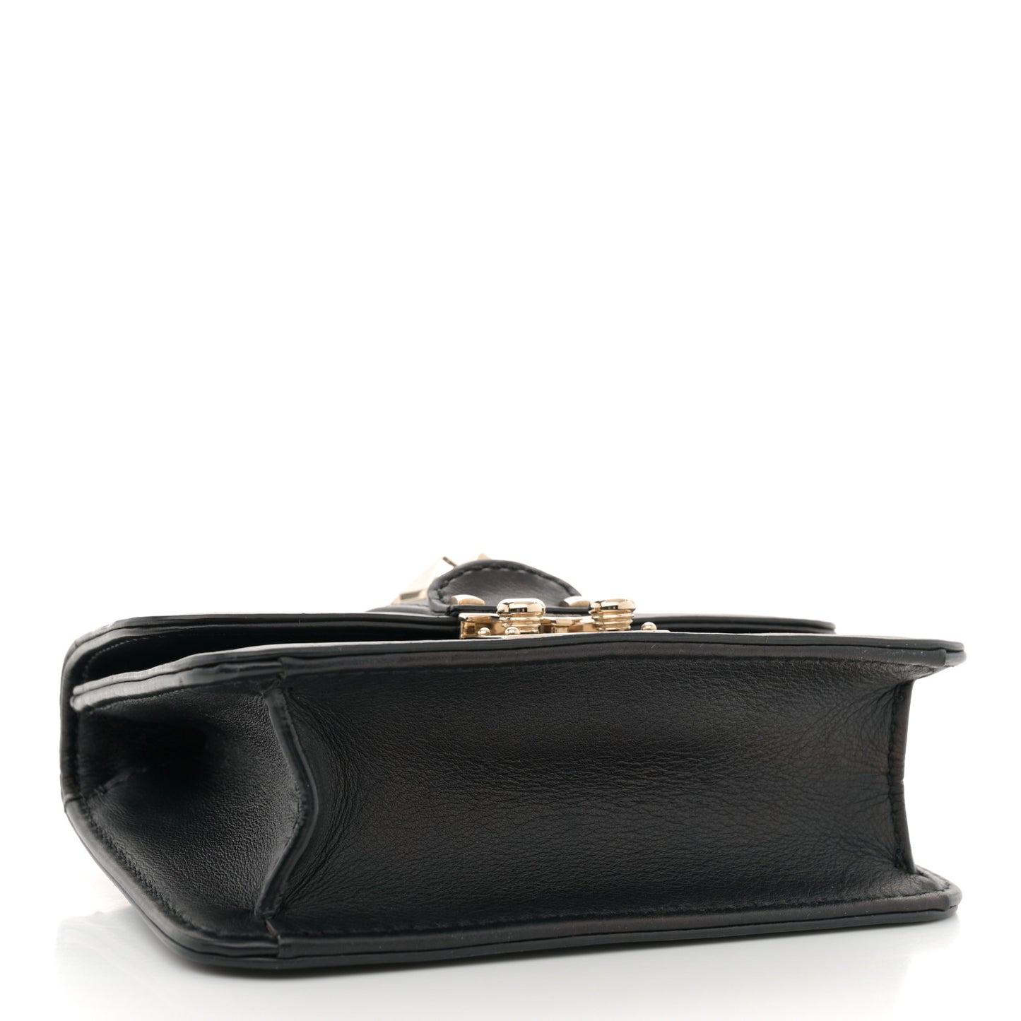 Vitello Mini Glam Lock Rockstud Flap Black