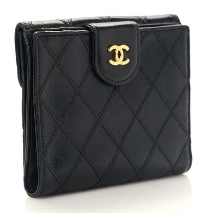 Chanel Calfskin Diamond Stitched Compact Wallet Black 3 of 12
