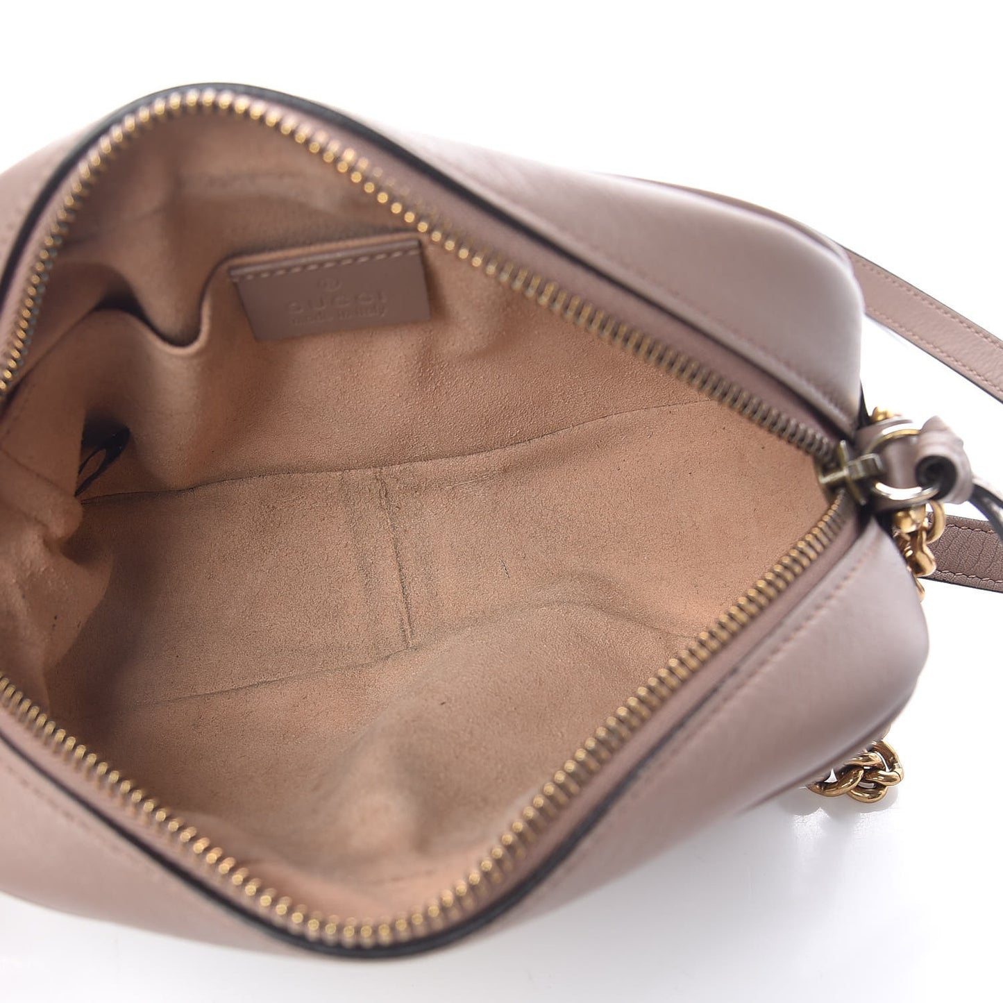 Calfskin Matelasse Mini GG Marmont Chain Shoulder Bag Nude