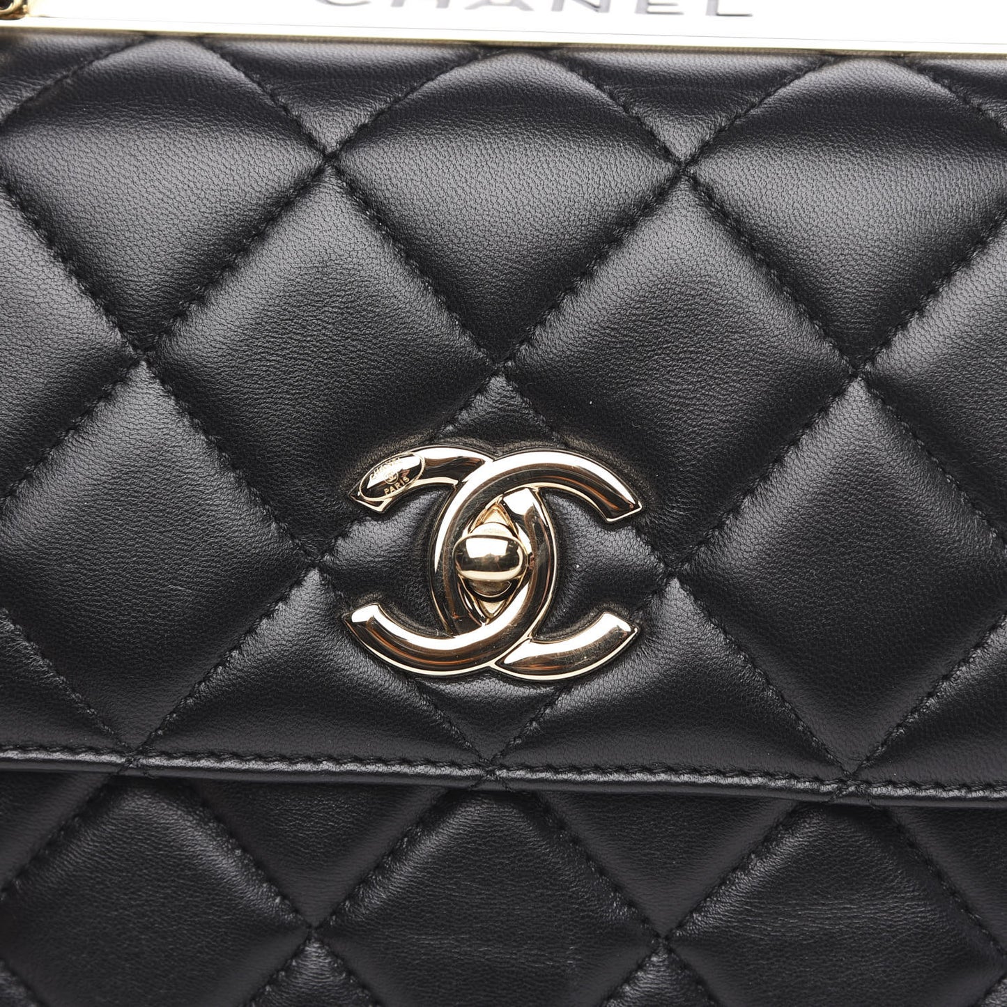Lambskin Quilted Small Trendy CC Dual Handle Flap Bag Black