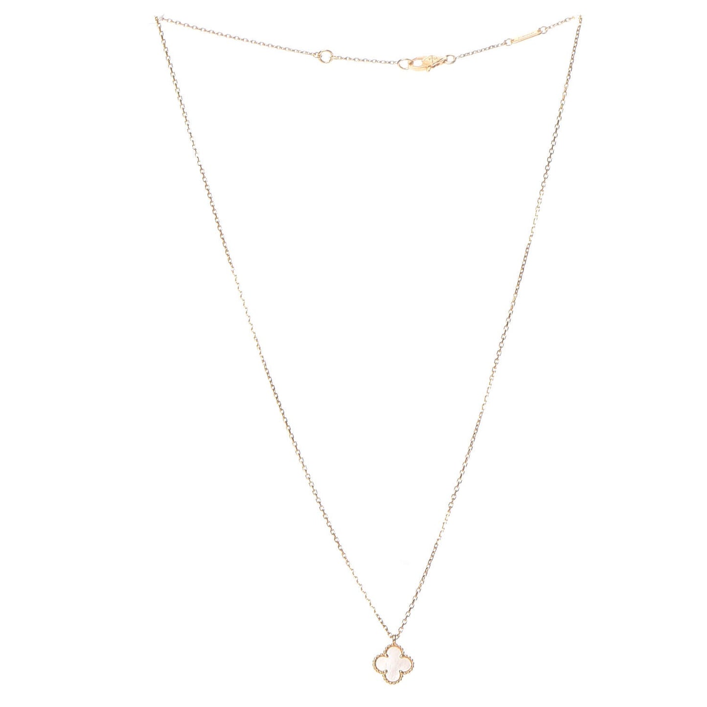 18K Yellow Gold Mother of Pearl Sweet Alhambra Pendant Necklace