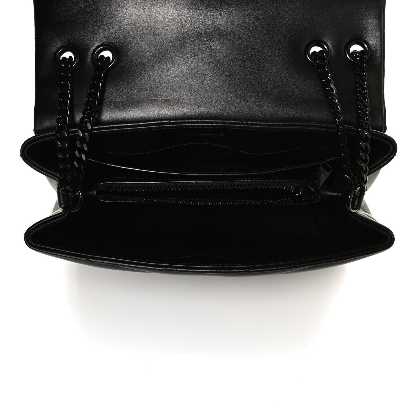 Calfskin Y Quilted Monogram Small Loulou Chain Satchel Black