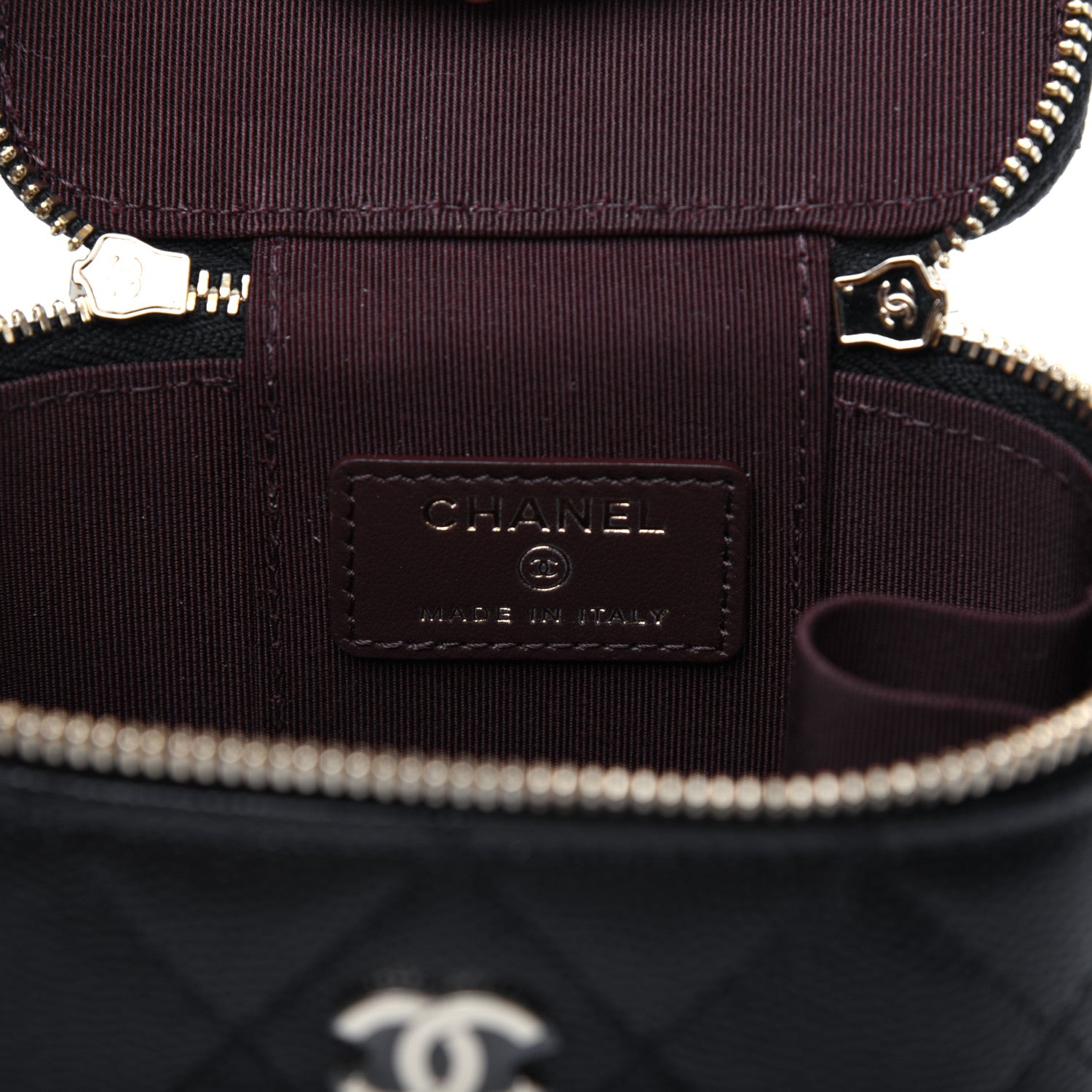 Chanel Caviar Quilted Mini Vanity Case With Chain Black 8 of 13