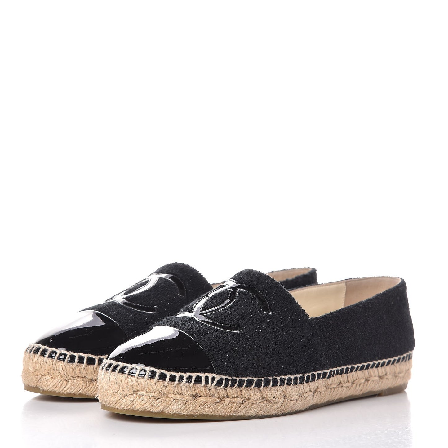 Tweed Patent CC Espadrilles 40 Black