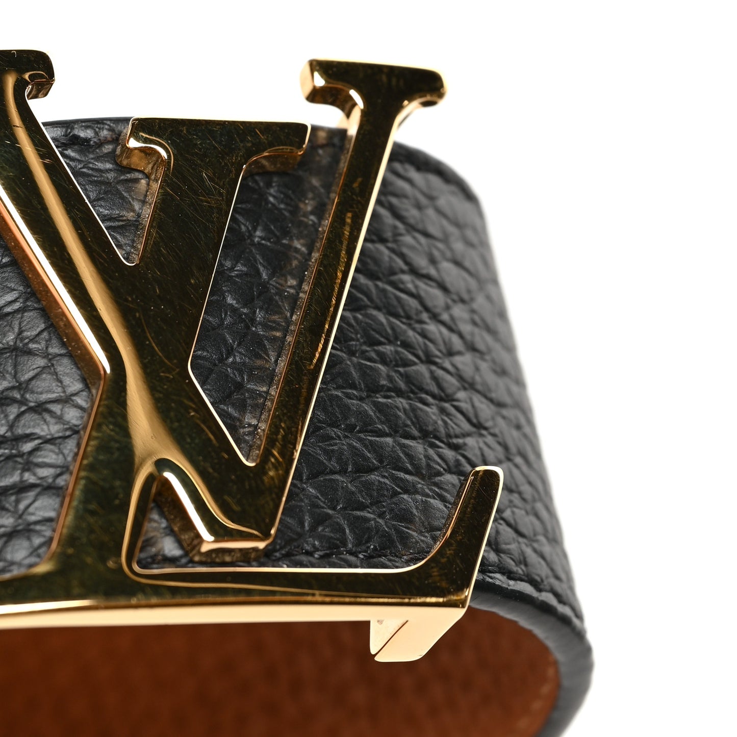 Taurillon Calfskin 30mm LV Initiales Reversible Belt 85 34 Black